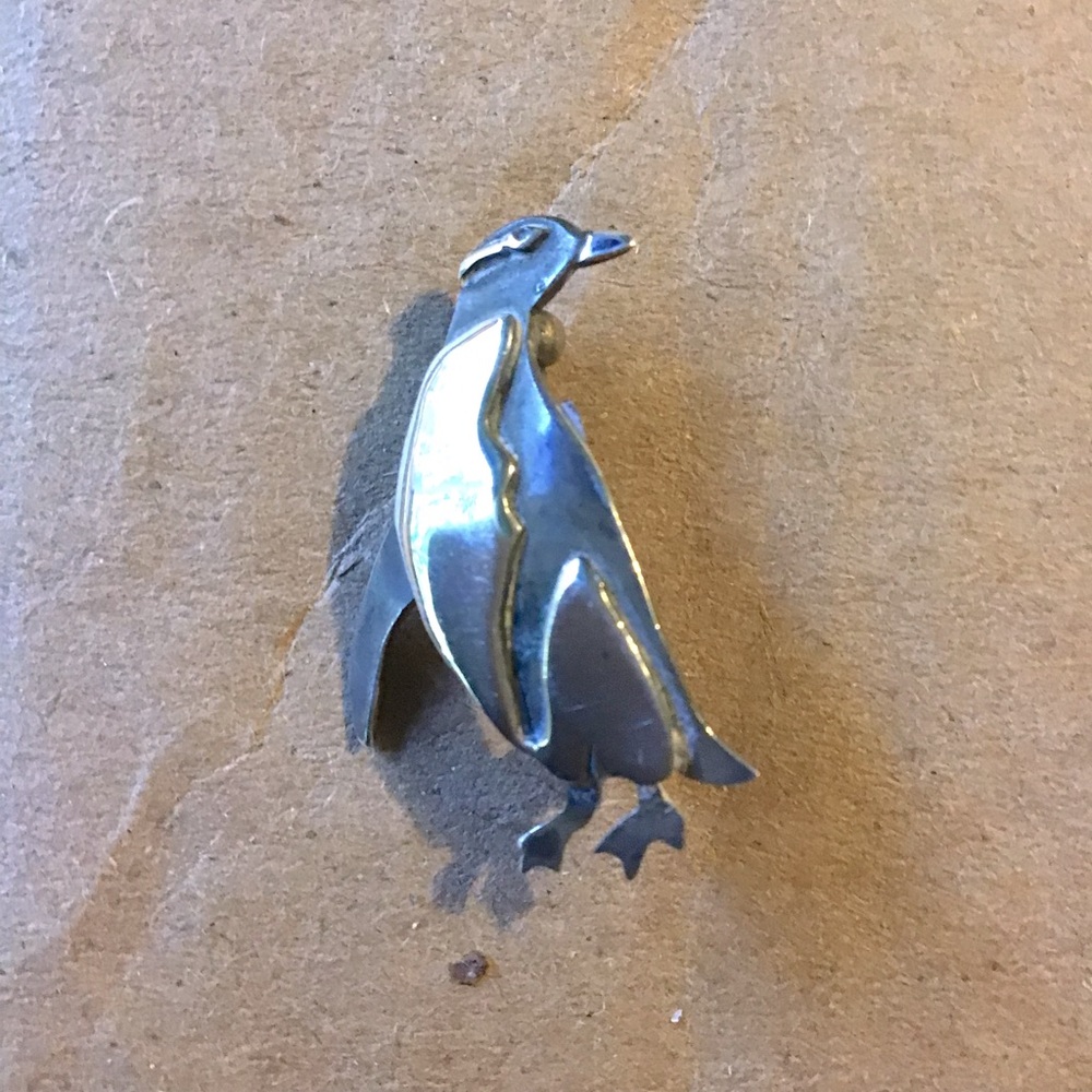 Sterling Silver Penguin Brooch